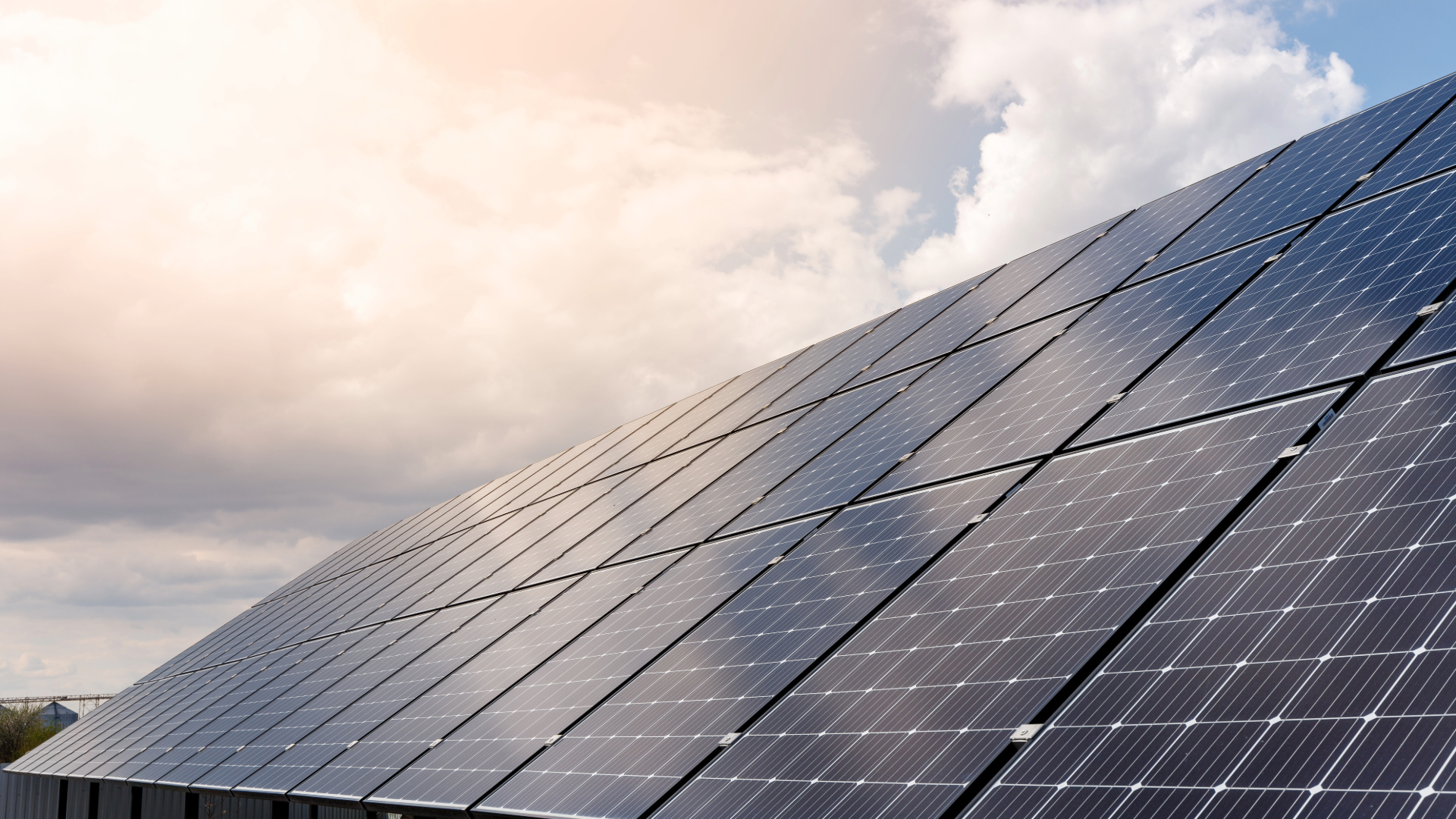 AF Denning Solar Panels on a roof against a nice sky